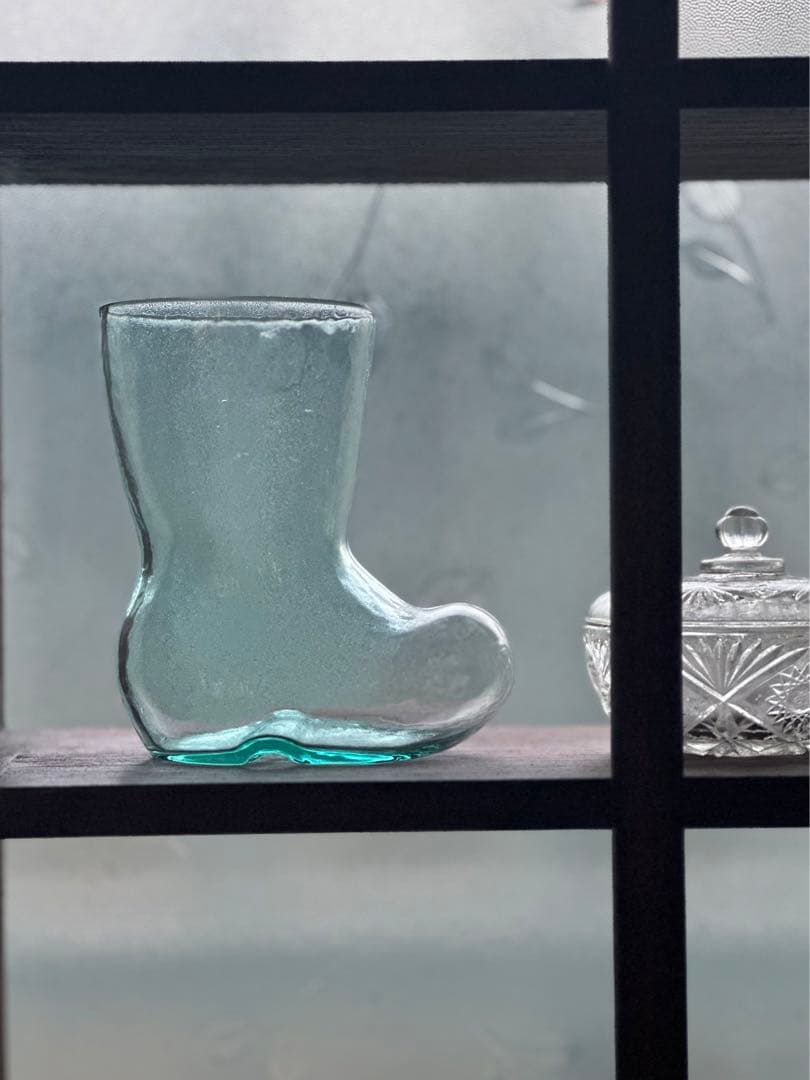 アンティーク　ドイツ　長靴　花瓶　蚤の市　ブロカント　コップ　ガラス