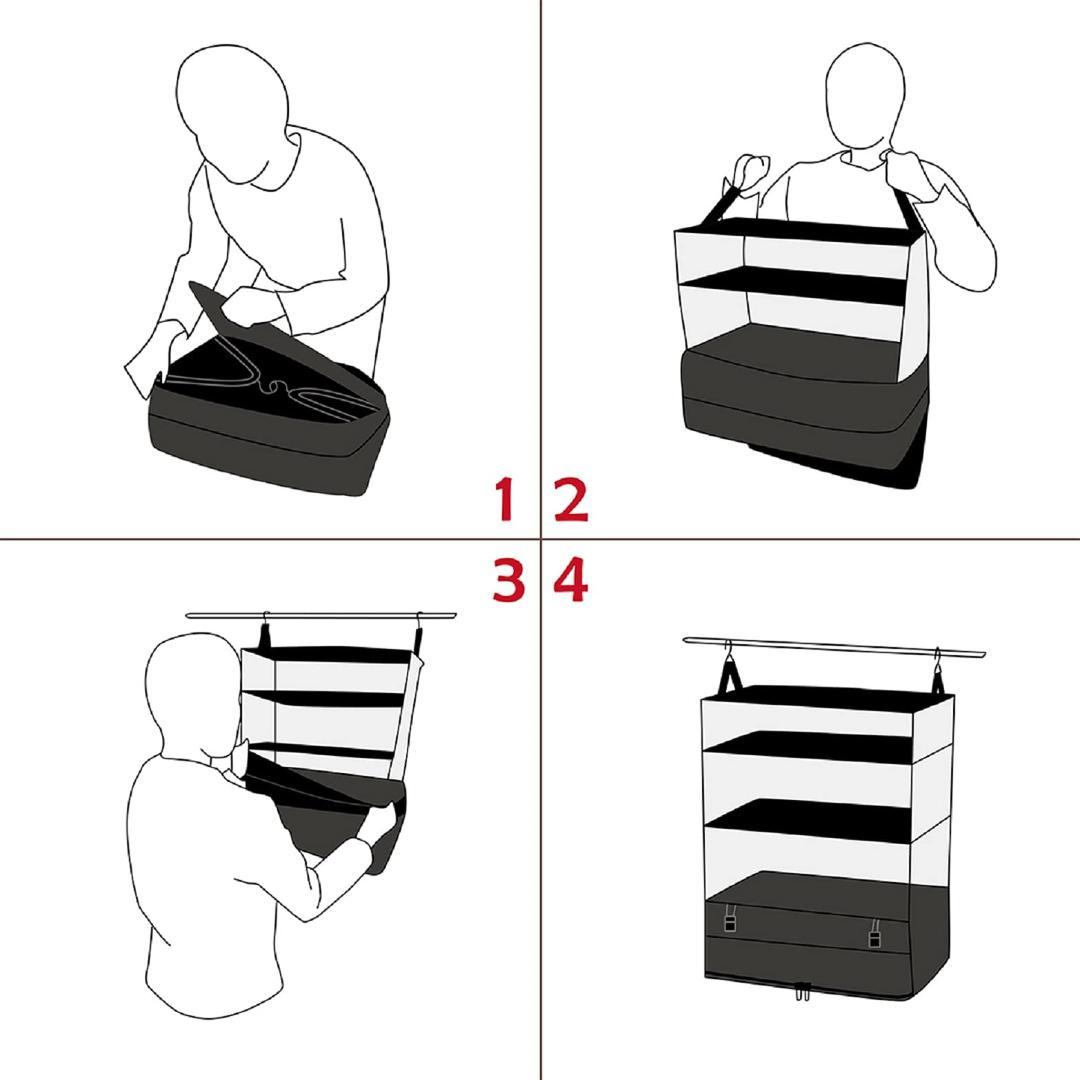 衣類ラック インナーバッグ クローゼット吊り下げ収納 XL