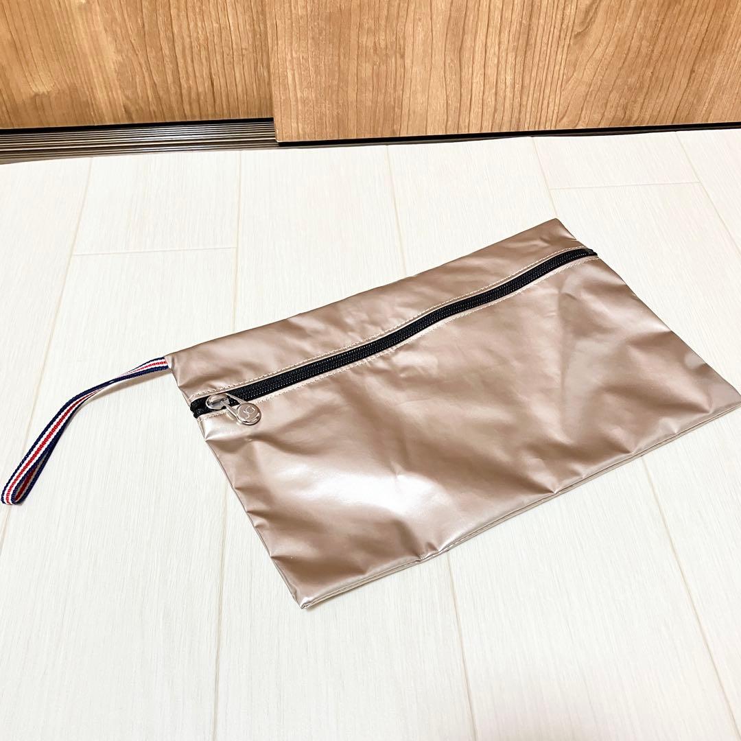 新品 ジャックゴムライト ボストンバッグ ポーチ付き シャンパンゴールド