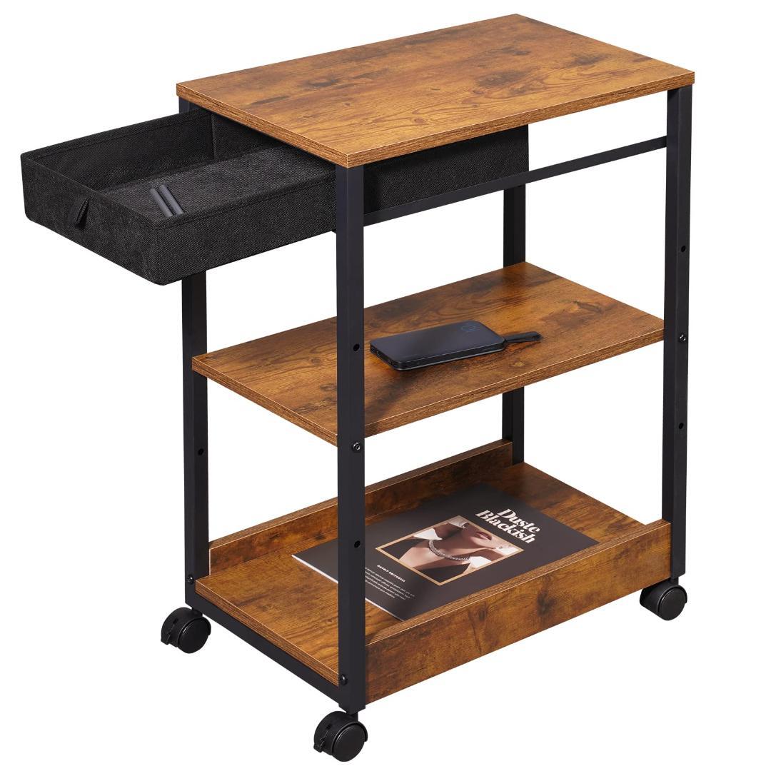 サイド ラック パソコンラック サイドテーブル 引き出し付き