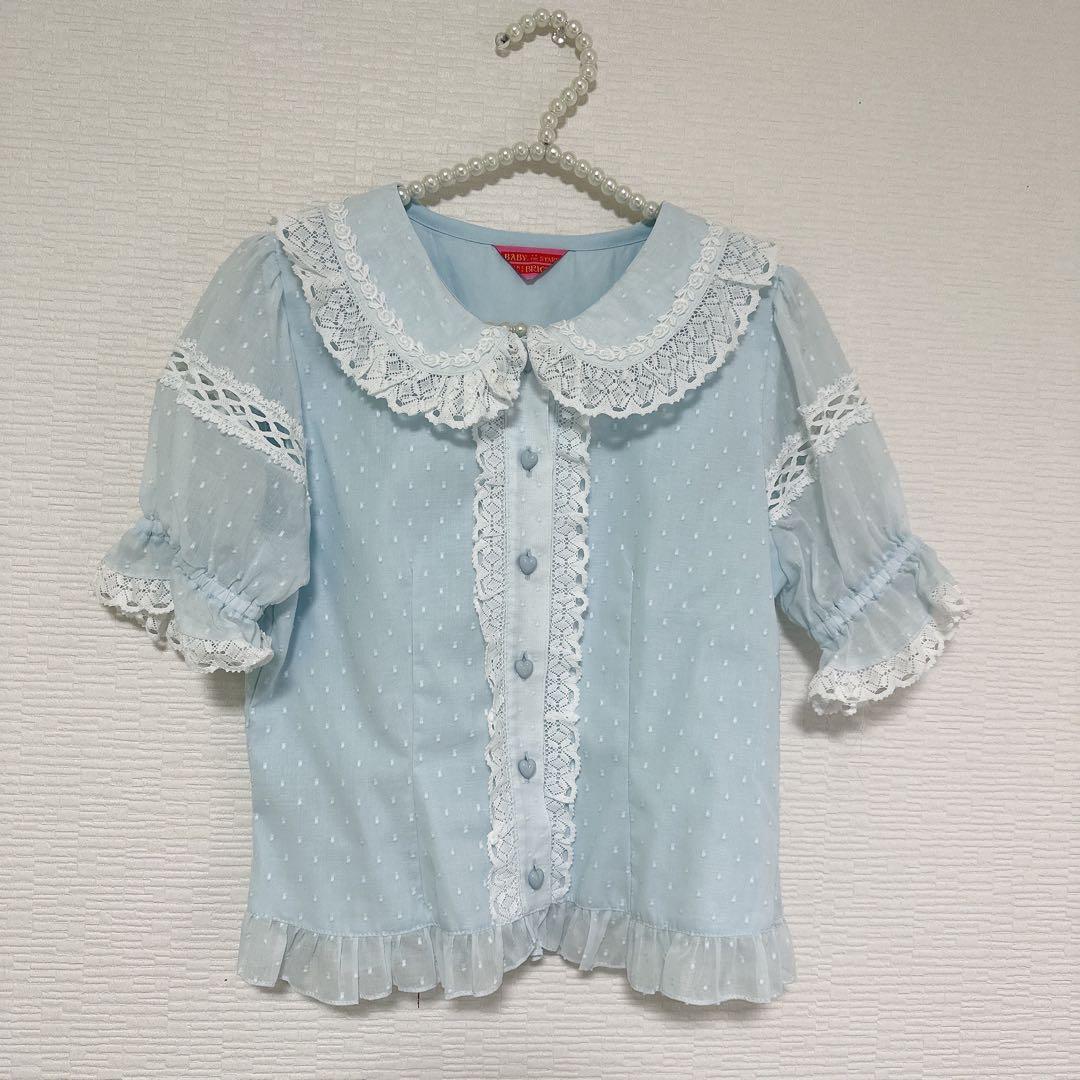 【BABY】スノードットブラウス サックス