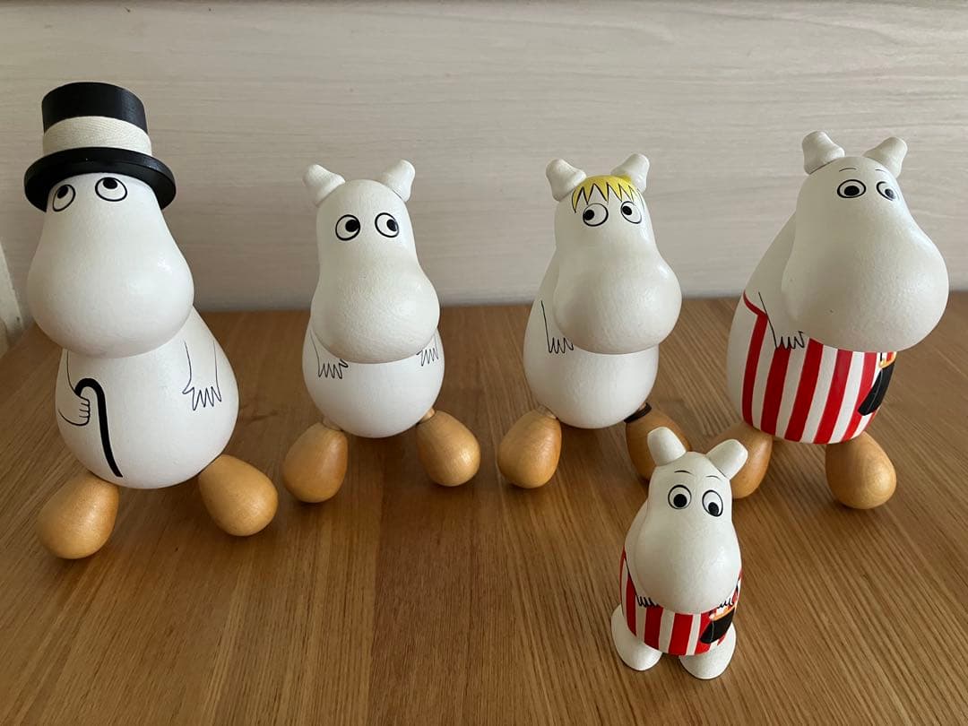 ムーミンツボ押し　4体セット　+ ムーミンママ木製フィギュア
