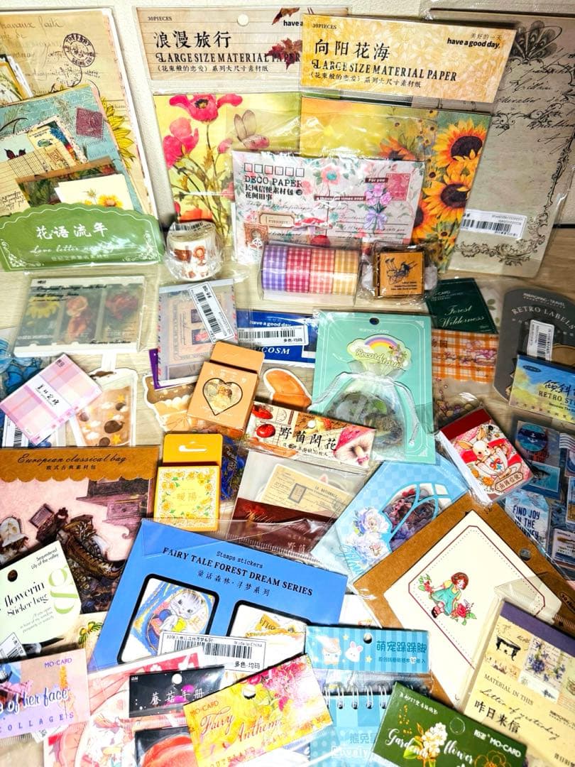 海外マステ他♡⃛大量まとめ売り ボリュームパックver.③☆コラージュ素材etc.