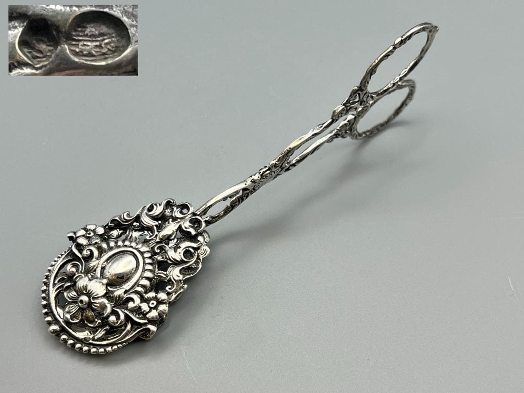 ビンテージ北欧雑貨/スウェーデンで見つけた/シルバー製/トング　重量約32.7g