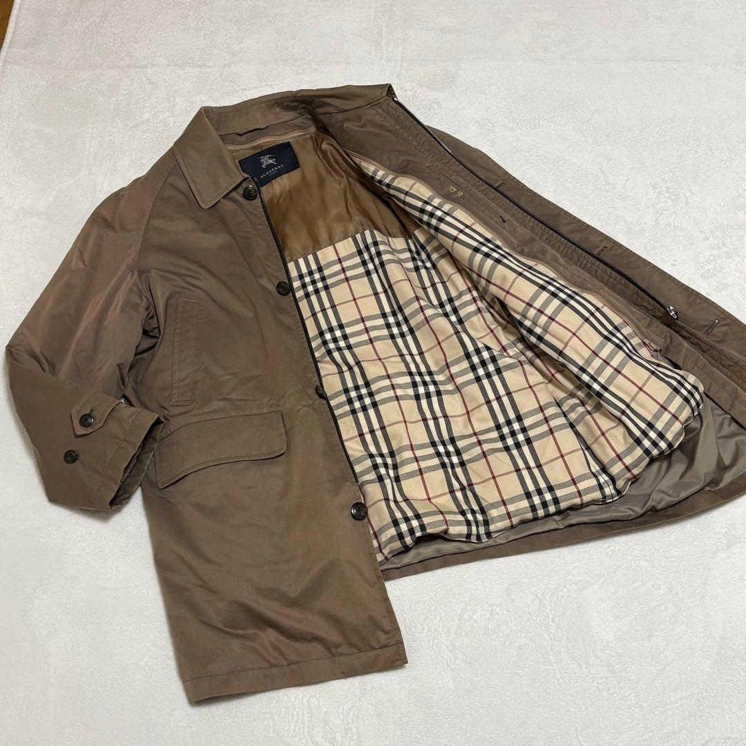 バーバリー ロンドン ノバチェック ライナーステンカラーコート ベージュ L相当