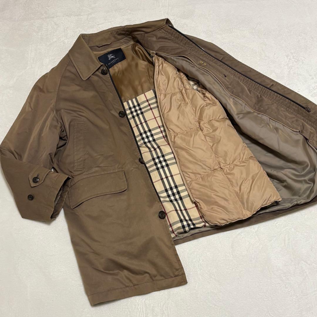 バーバリー ロンドン ノバチェック ライナーステンカラーコート ベージュ L相当
