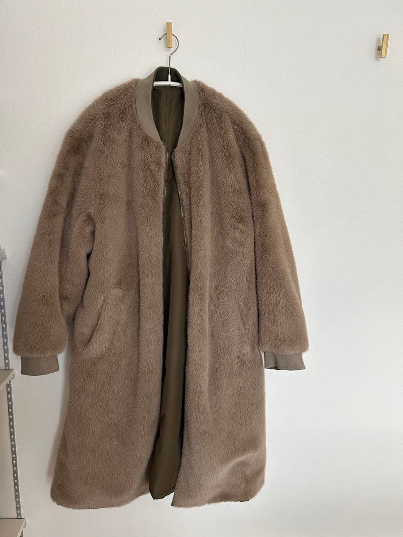 le glazik リバーシブル　ロングコート　未使用品 オリーブ ジャケット