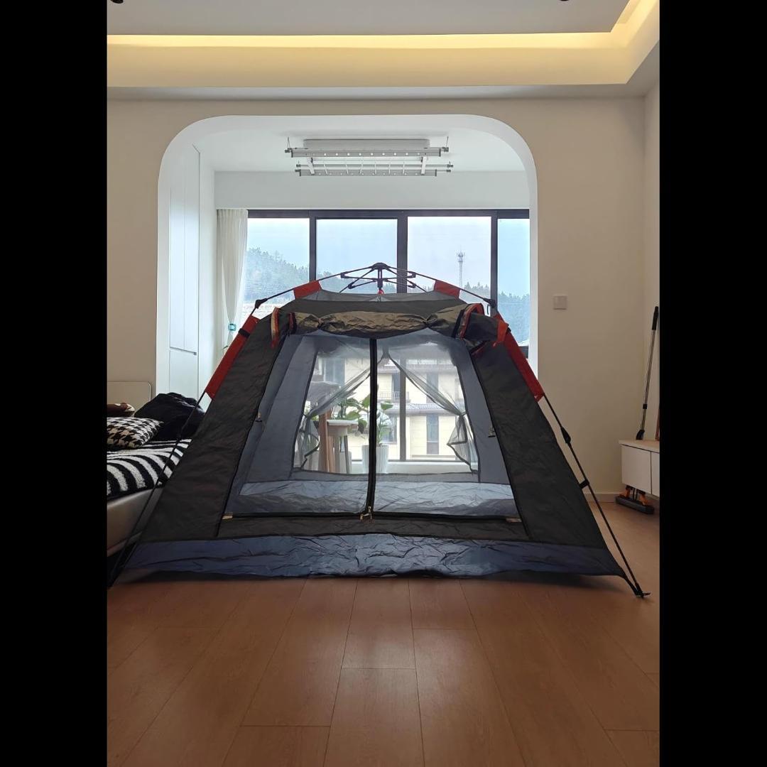 binoa テント ワンタッチテント 3～4人用 全景天窓 ダブルドア・窓 21