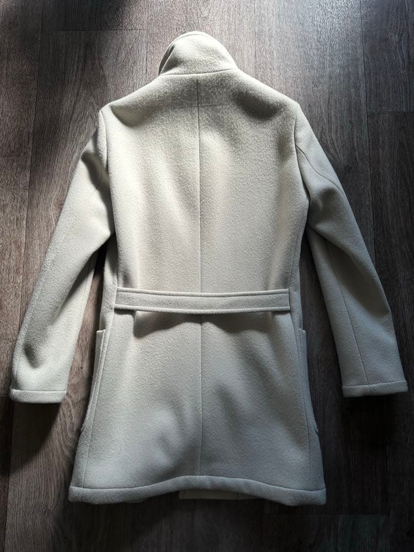 ジュンハシモトjunhashimoto スタンドカラーコート　アイボリーホワイト