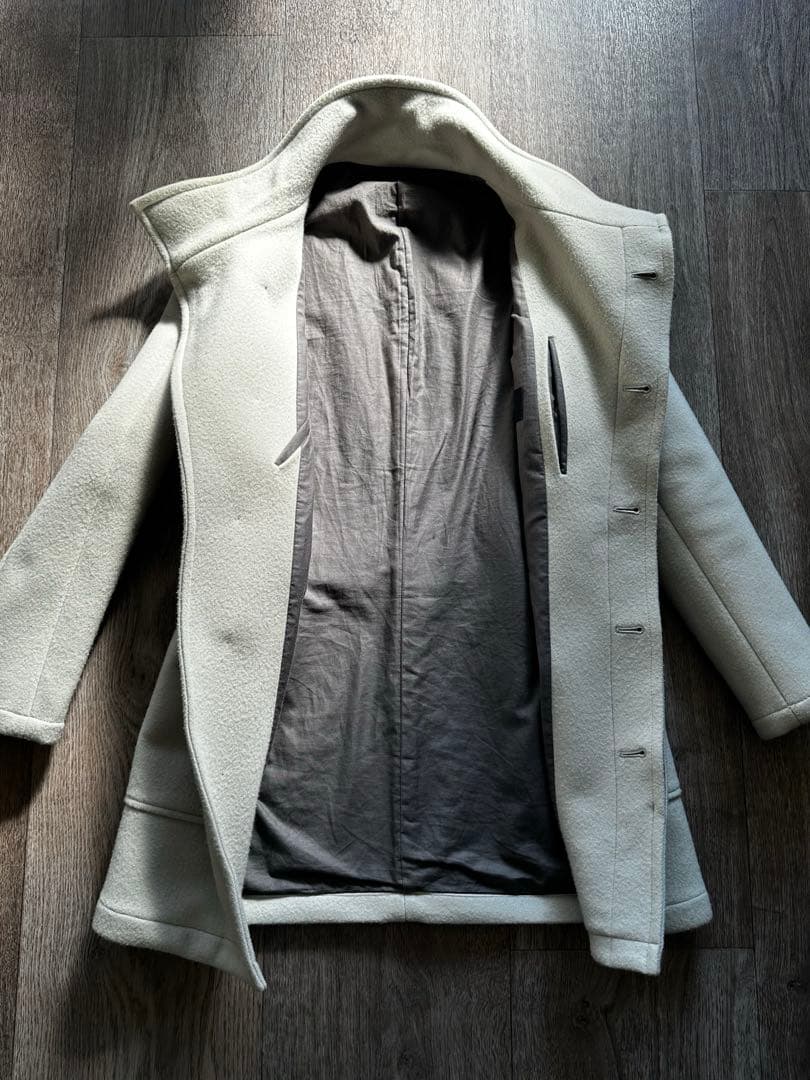 ジュンハシモトjunhashimoto スタンドカラーコート　アイボリーホワイト