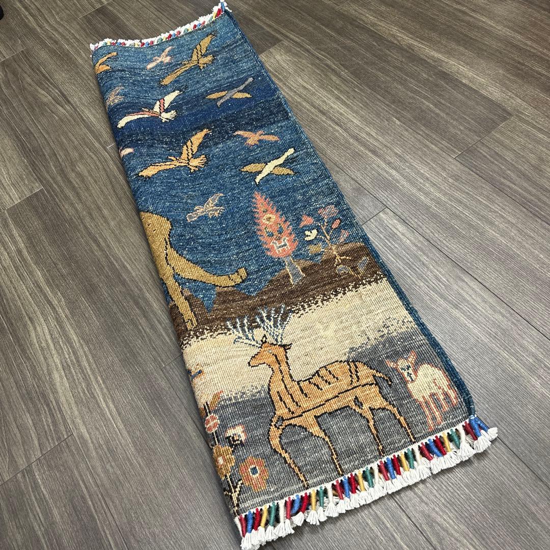123x85cmペルシャラグ手織り絨毯アフガンガズニファインウールペルシャヒョウ