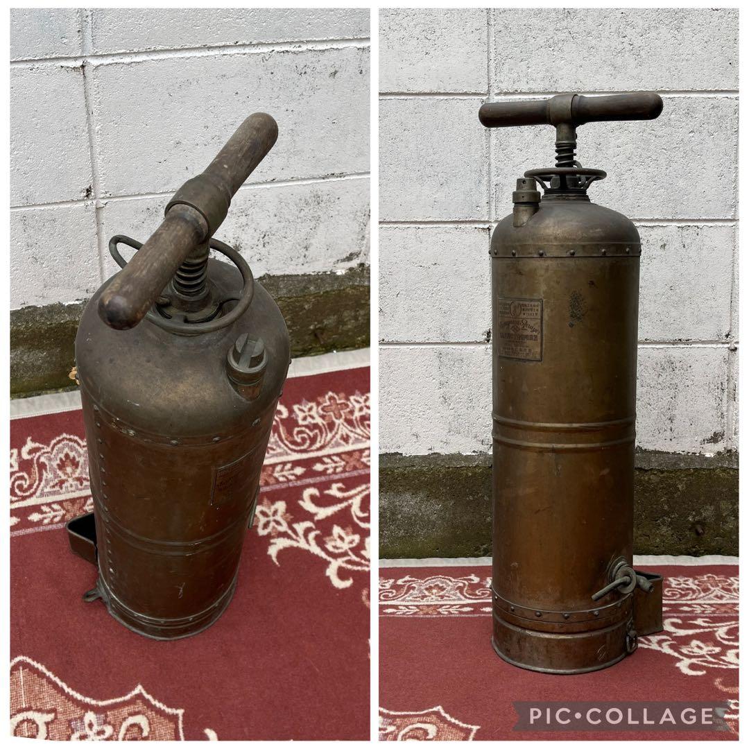 古道具アンティーク品◾️木製ウッドハンドル リベット留め 噴霧器 タンク