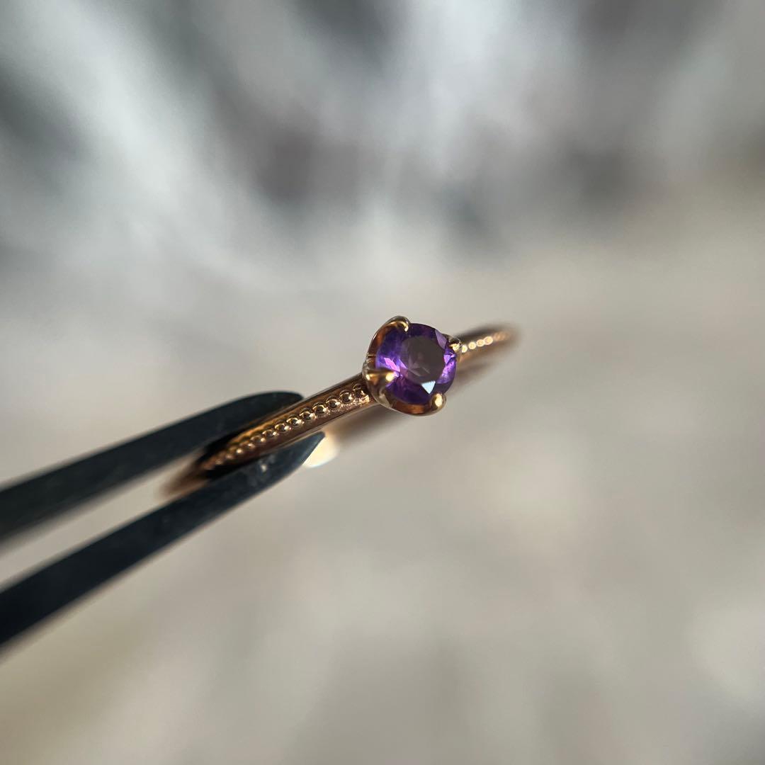 アガット　アメシスト　ピンキーリング　3号