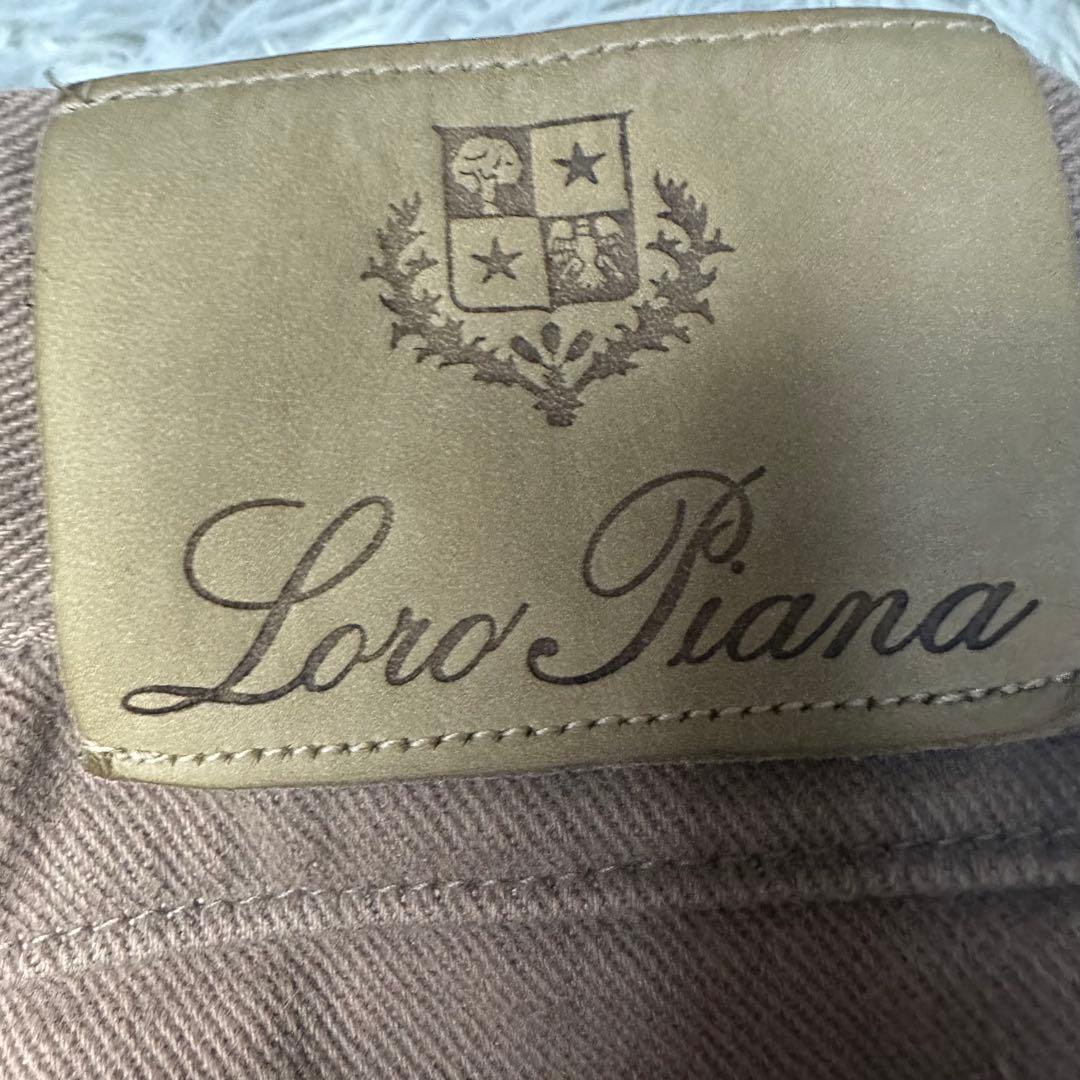 極美品 Loro Piana ブラウン コットンパンツ 48 L イタリア製