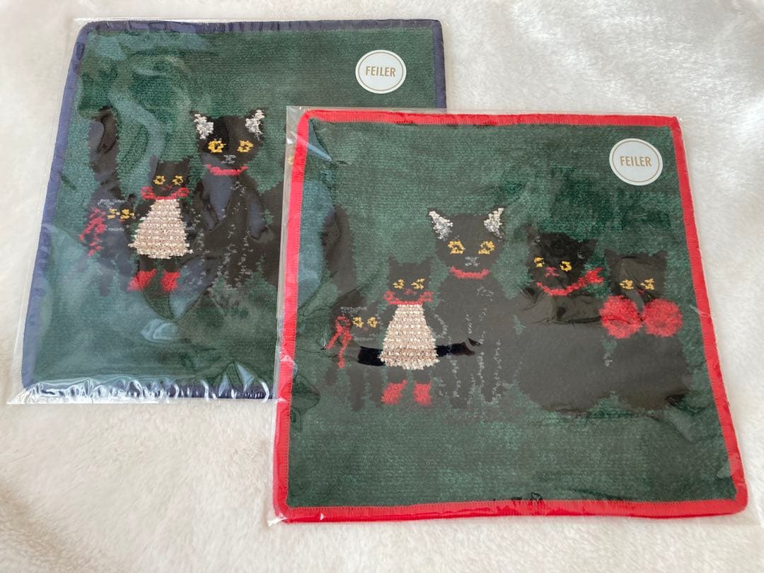 【新品】【匿名配送】FEILER ×cosme kitchen 猫デザイン2枚