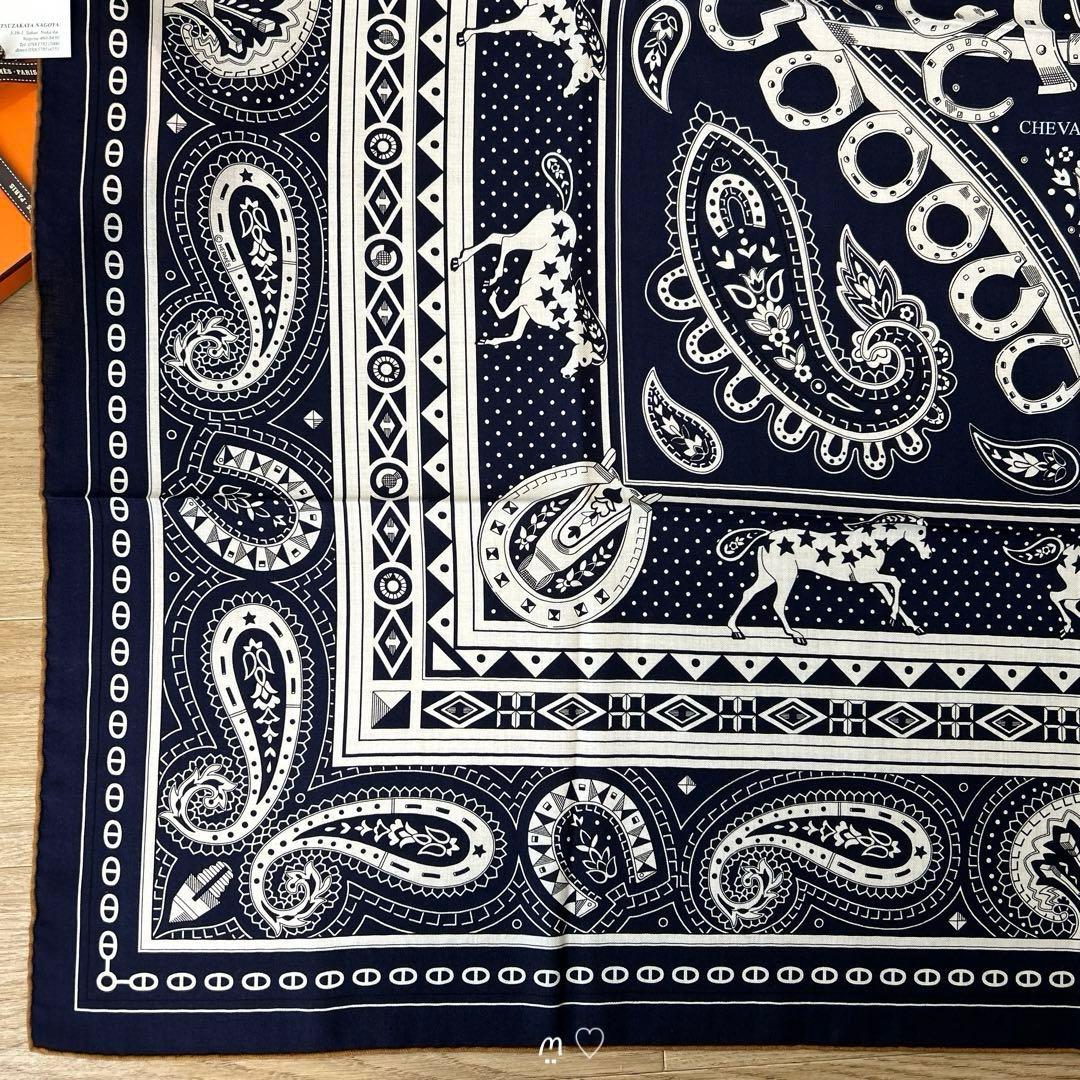新品　新作エルメス　カレ140　ジェアン　シュヴァルドゥクールバンダナ　カシシル