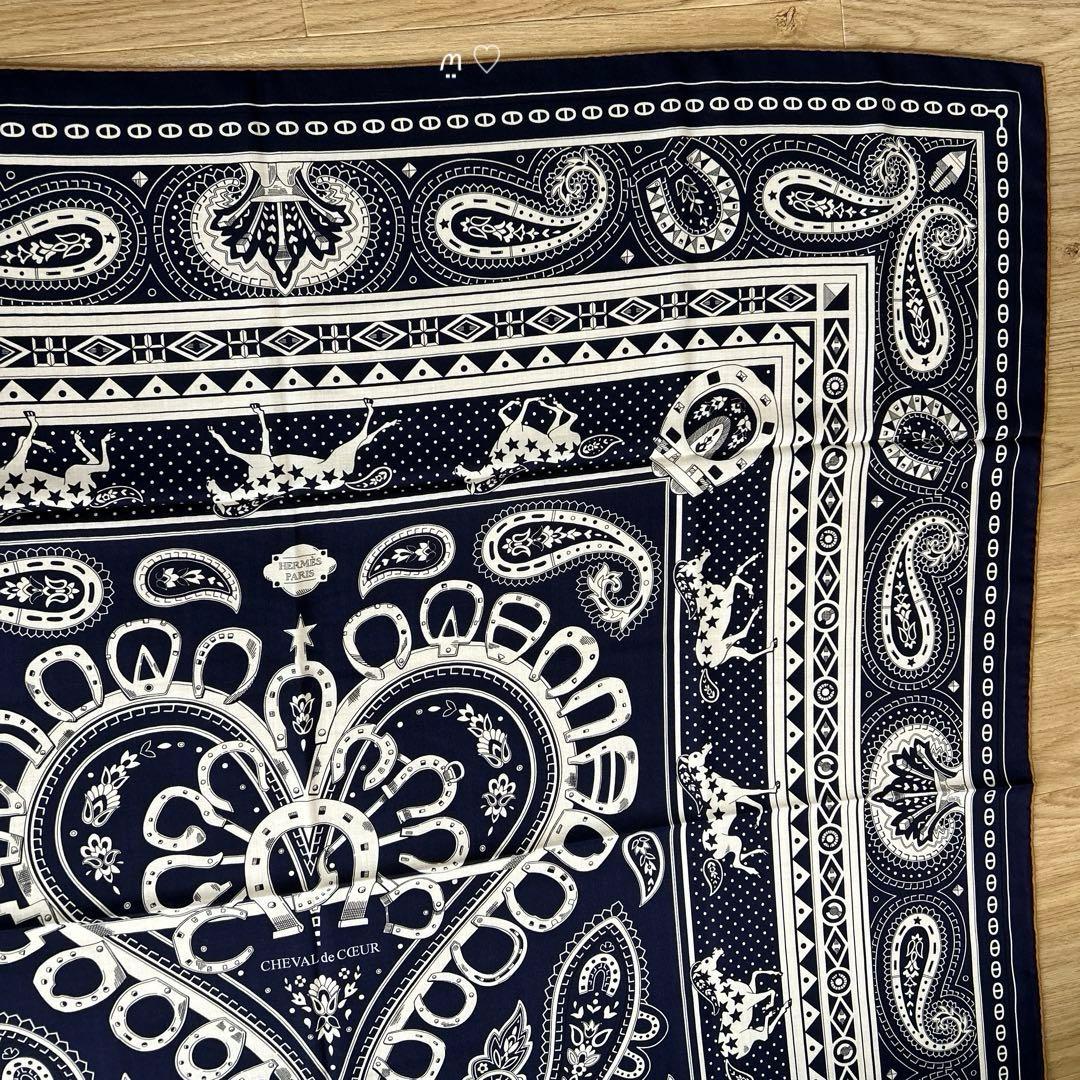 新品　新作エルメス　カレ140　ジェアン　シュヴァルドゥクールバンダナ　カシシル