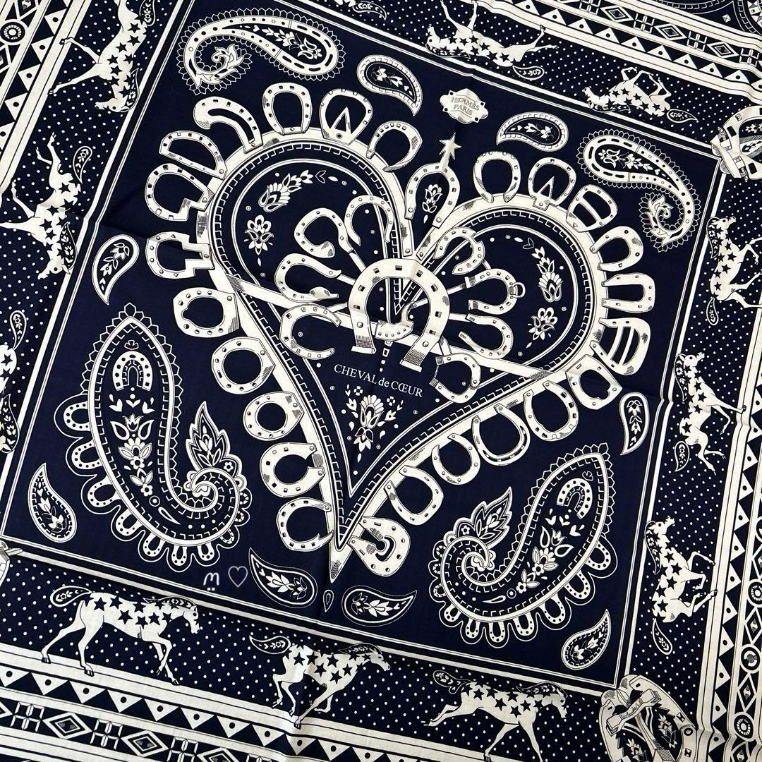 新品　新作エルメス　カレ140　ジェアン　シュヴァルドゥクールバンダナ　カシシル