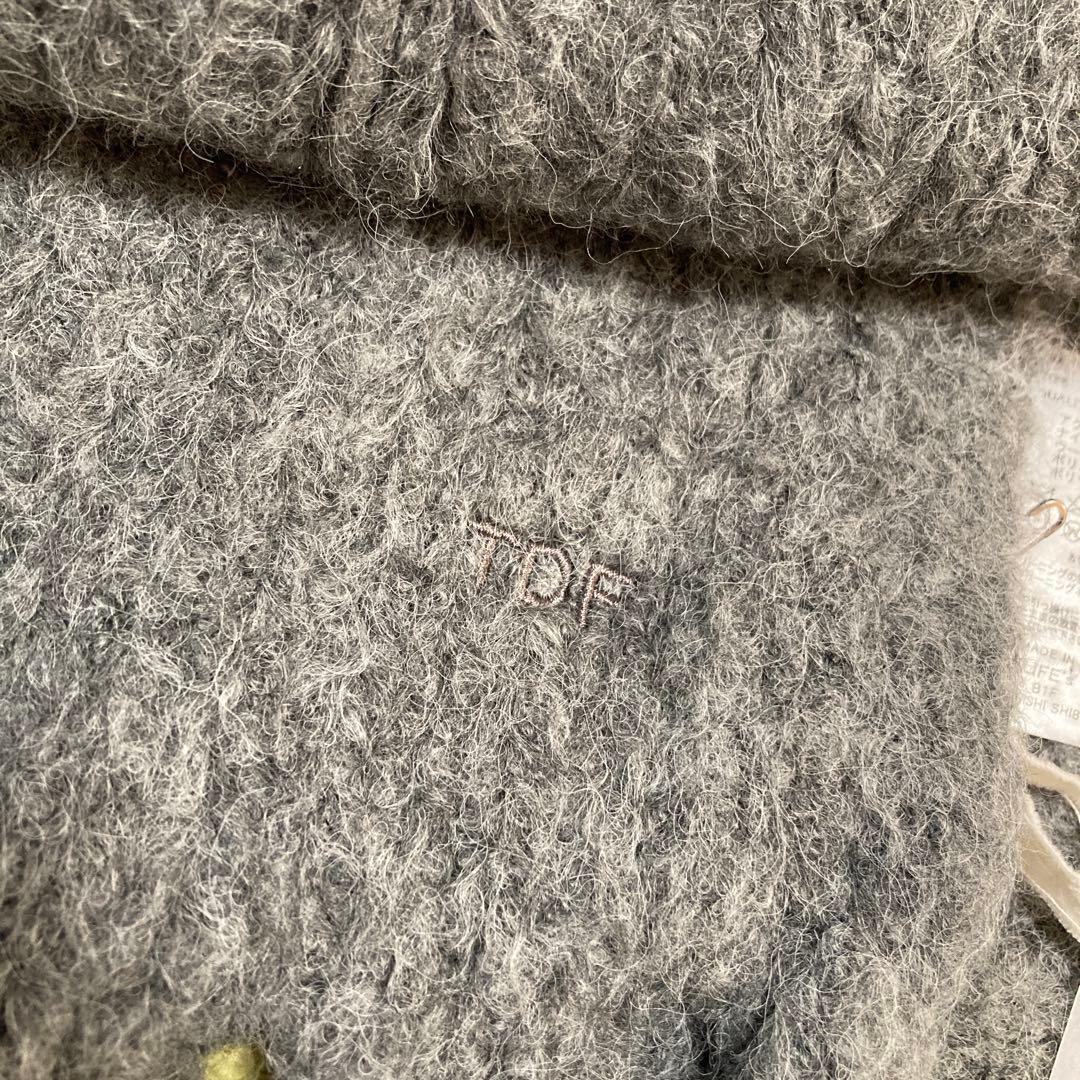 TDF グレー ストール Fサイズ大判マフラー