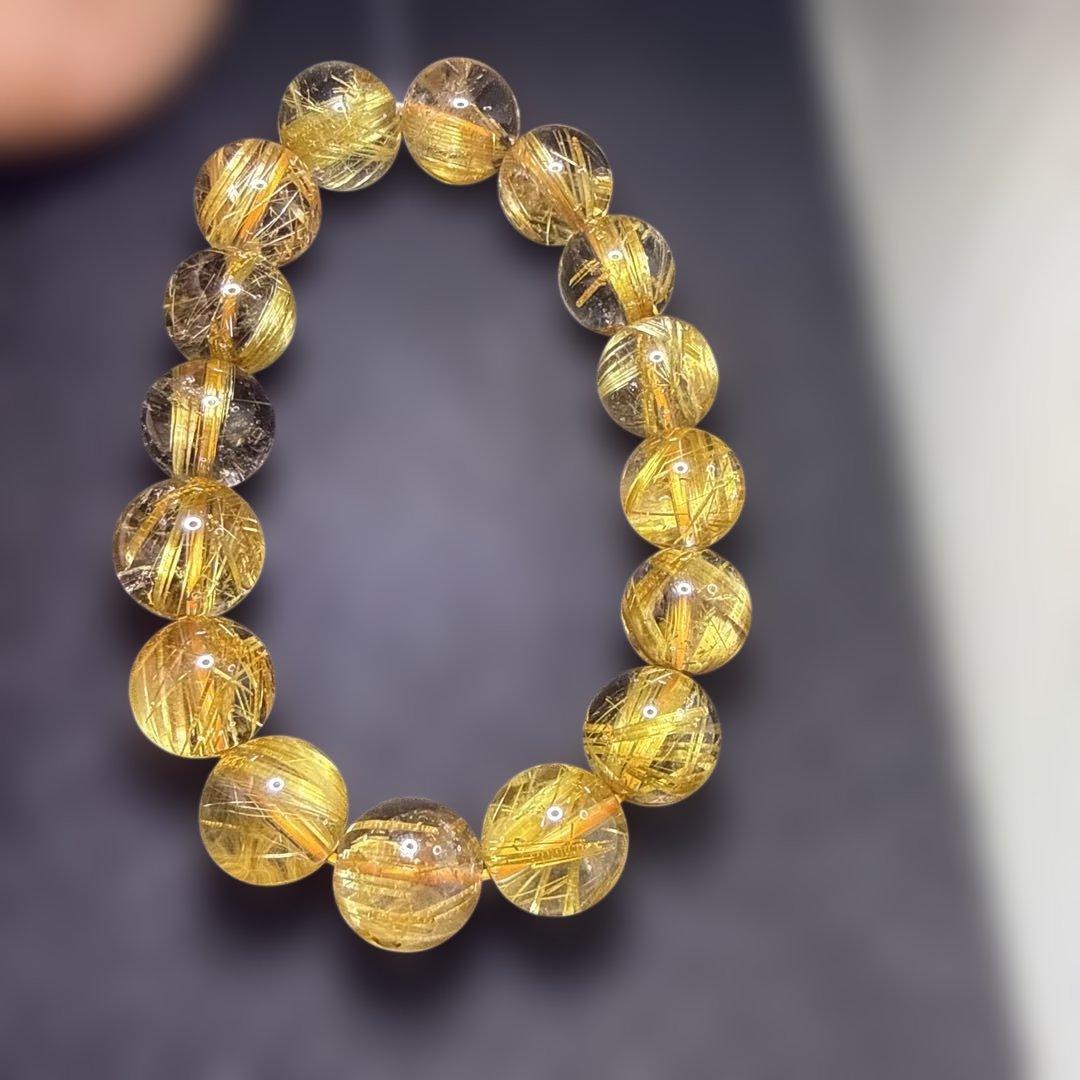 高品質ルチルクォーツブレスレット タイチンルチル キャッツアイ