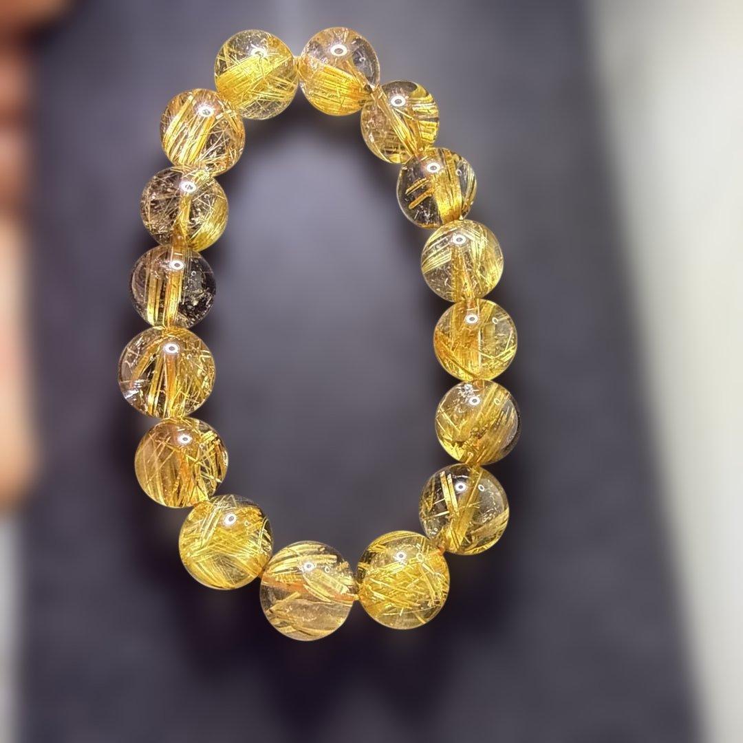 高品質ルチルクォーツブレスレット タイチンルチル キャッツアイ