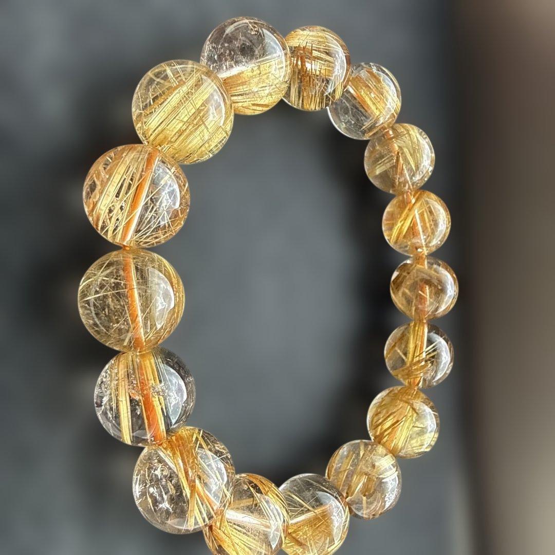 高品質ルチルクォーツブレスレット タイチンルチル キャッツアイ