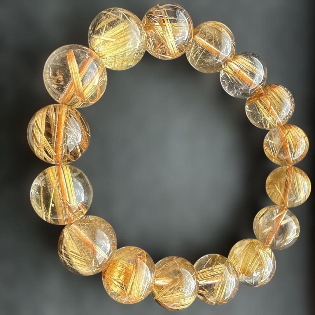 高品質ルチルクォーツブレスレット タイチンルチル キャッツアイ