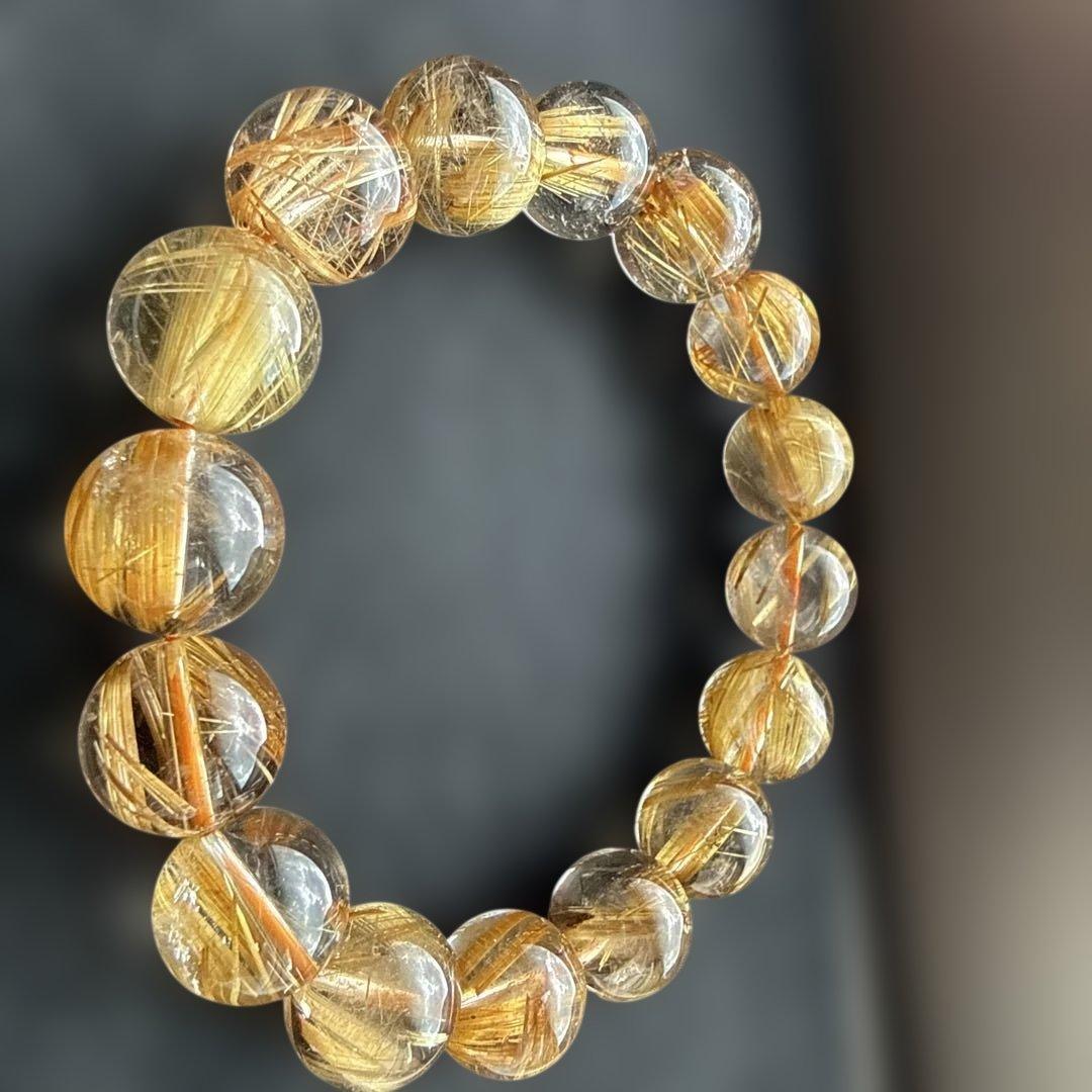 高品質ルチルクォーツブレスレット タイチンルチル キャッツアイ