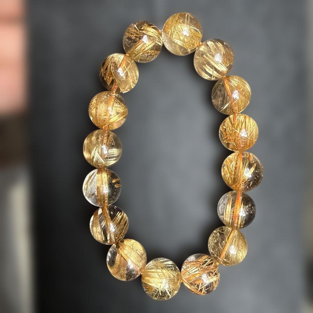 高品質ルチルクォーツブレスレット タイチンルチル キャッツアイ