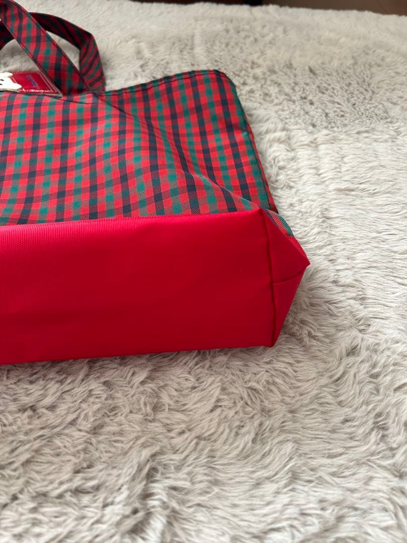 familiar ファミリア トートバッグ レッスンバック 赤チェック　名札付き