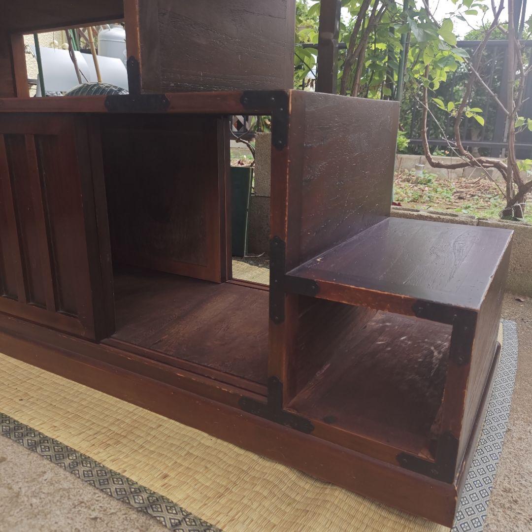 昭和レトロ　階段桐タンス　飾り棚　古民家　当時物　W117㌢