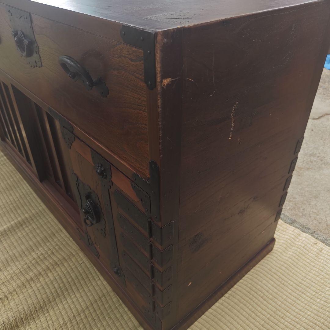 昭和レトロ　階段桐タンス　飾り棚　古民家　当時物　W117㌢