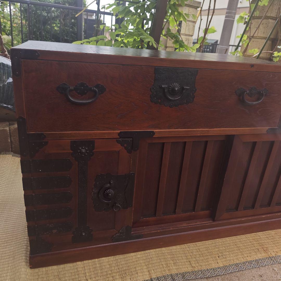 昭和レトロ　階段桐タンス　飾り棚　古民家　当時物　W117㌢