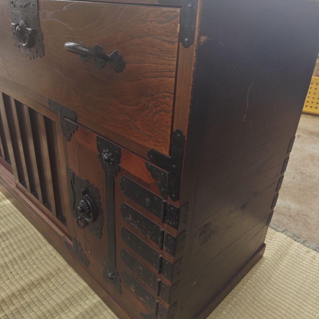 昭和レトロ　階段桐タンス　飾り棚　古民家　当時物　W117㌢