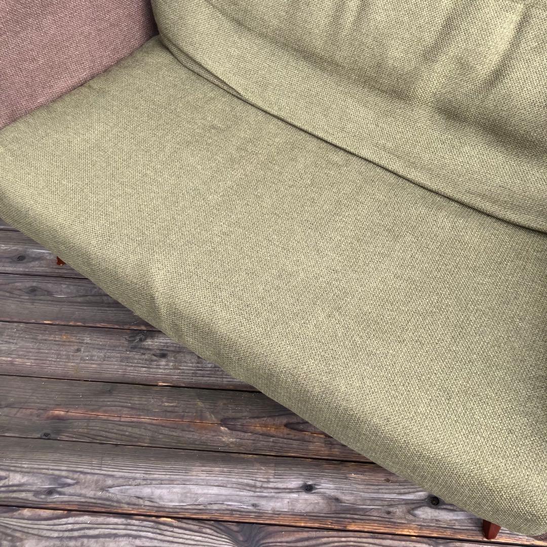 北欧レトロ 東谷 二人掛けソファー アームチェア モスグリーン ファブリック