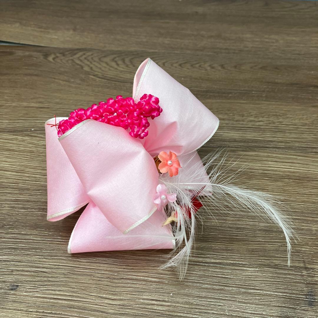 3F 七五三 7歳 女の子 結び帯 はこせこ 小物 フルセット オレンジ 扇子