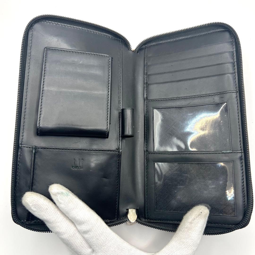 極美品✨ ダンヒル レザー ラウンドファスナー オーガナイザー 財布 ブラック