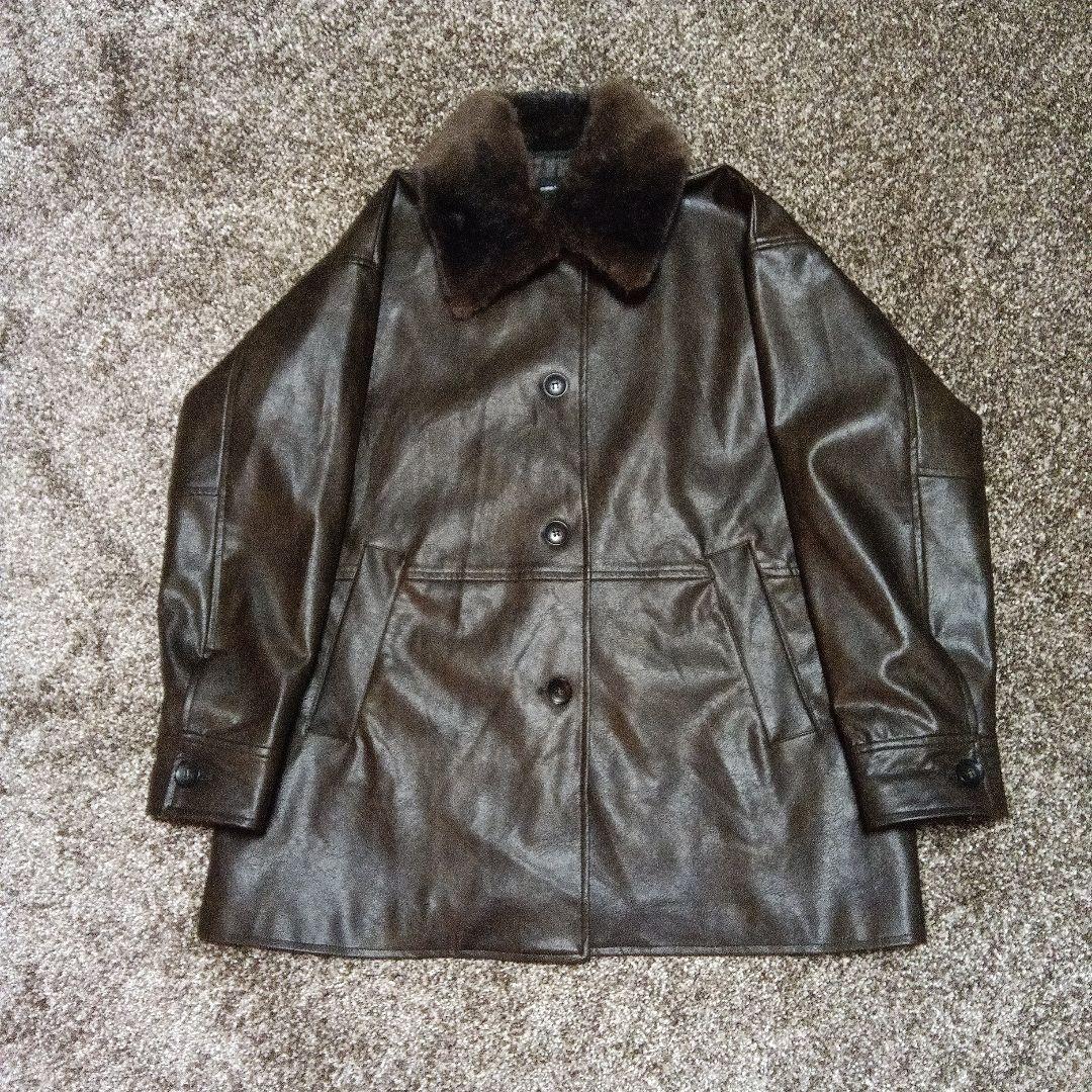 JOURNAL　STANDARD　レザージャケット ファー襟付き　こがね