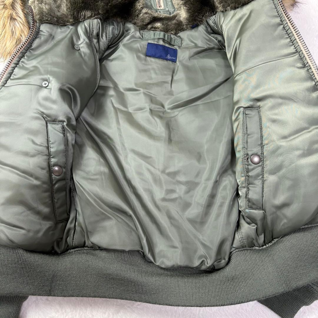 美品 avirex N-2B 短丈 フライトジャケット ファー 取り外し可能