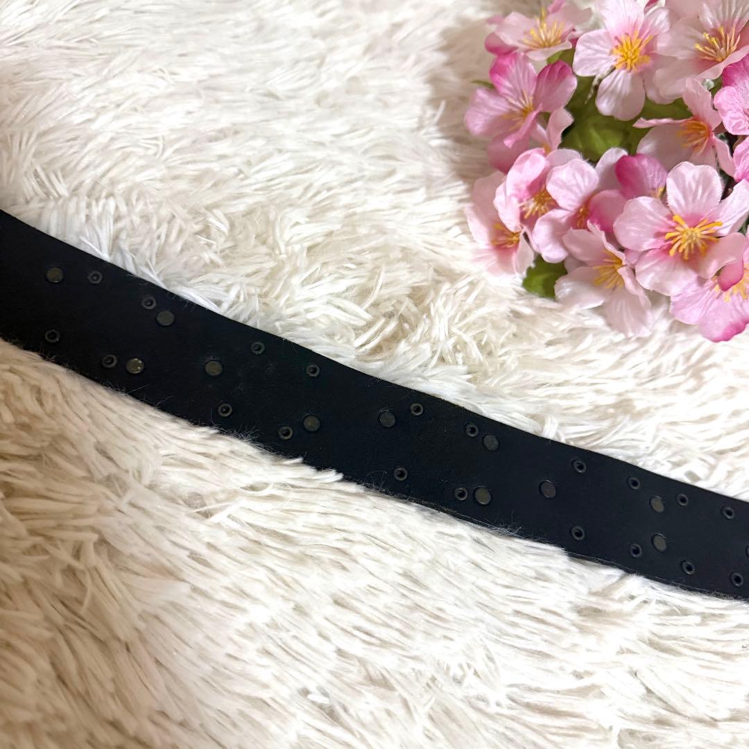 diesel ベルト 本革 メタルロゴ メンズ　イタリア製　レザー　y2k 黒