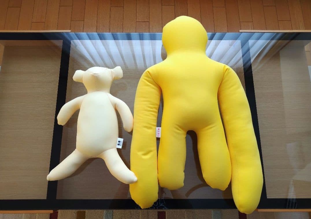 ☆MOGU クッション ピープル ロングアーム イエロー 2個セット 未使用品☆