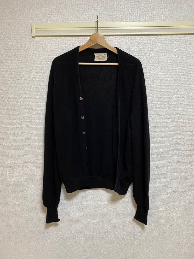 アルパカ　カーディガン　usa製　ブラック　70s