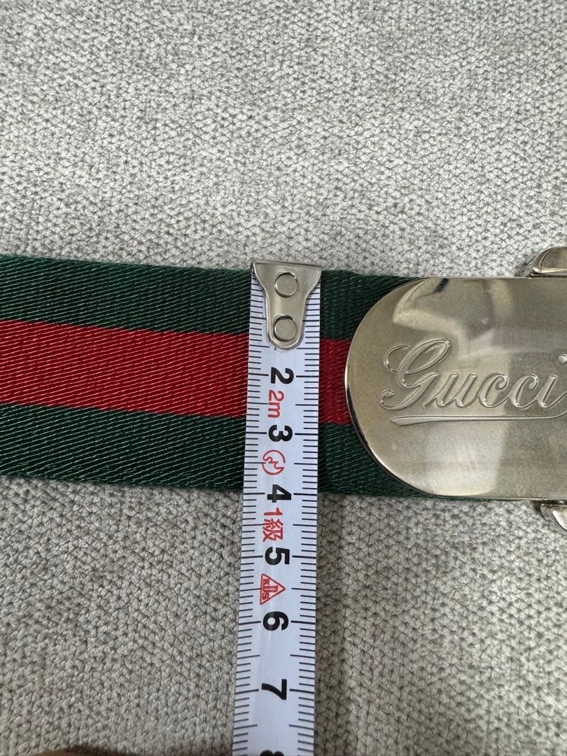 Gucci 緑赤ストライプ ベルト　美品