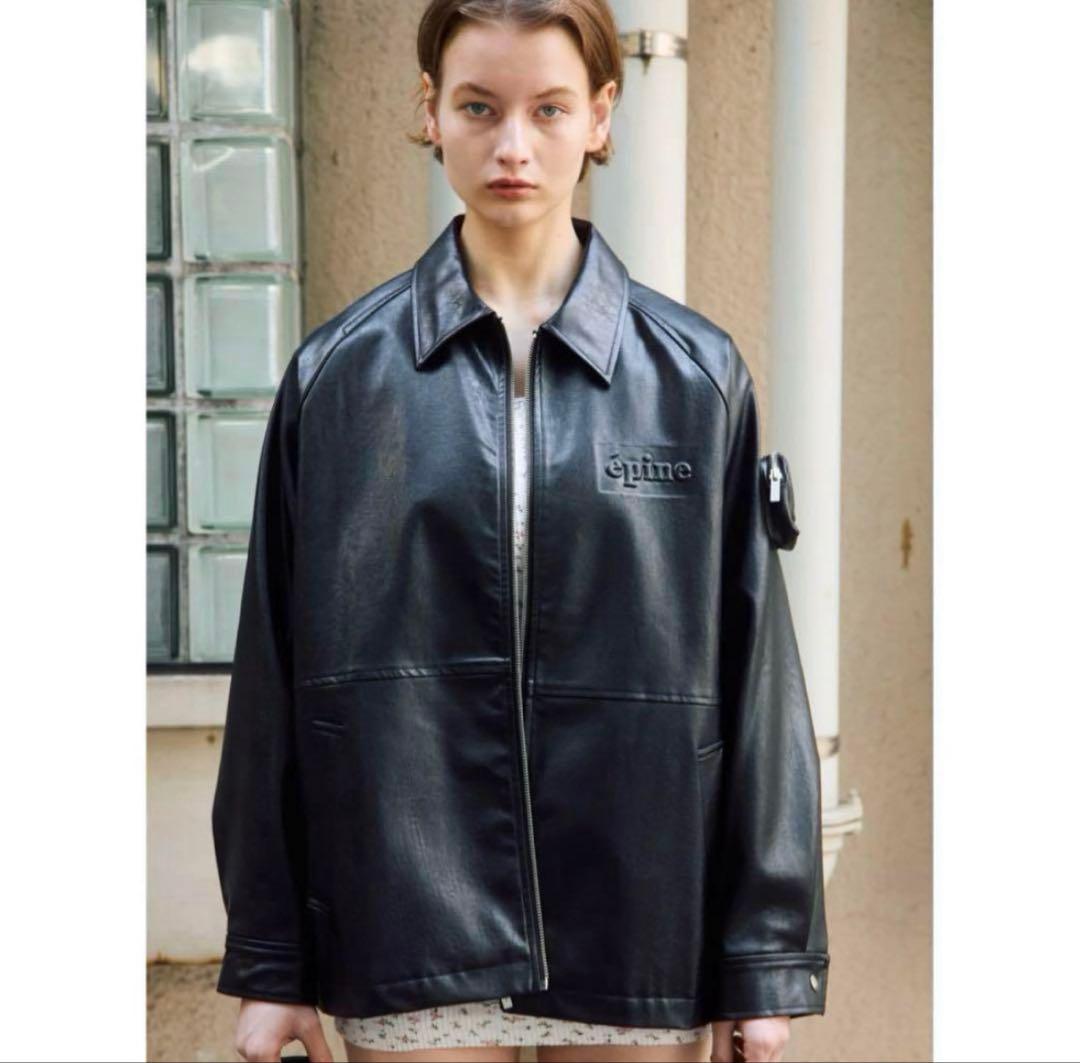 【美品】épine leather jacket レザー ジャケット ブラック