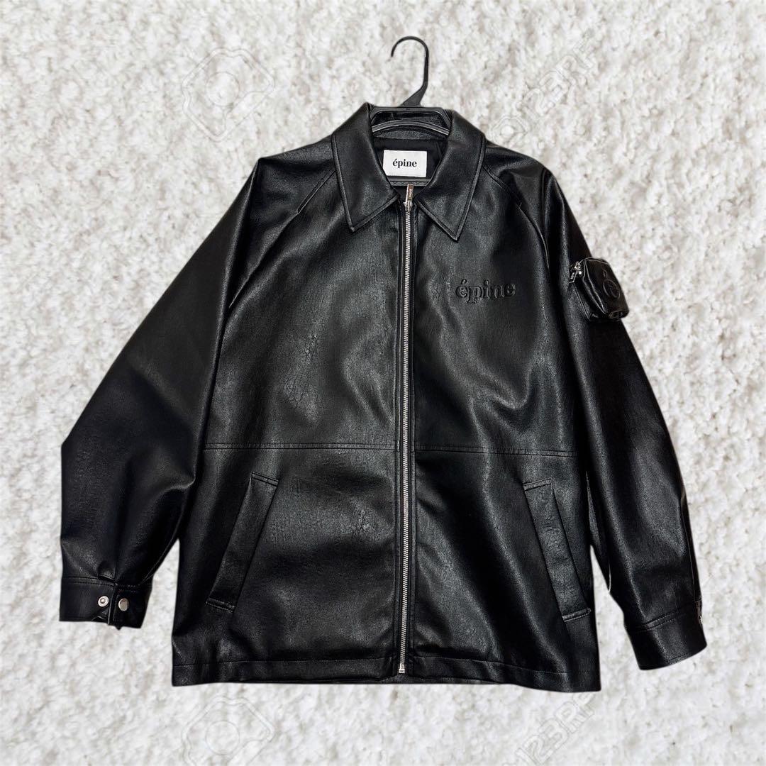 【美品】épine leather jacket レザー ジャケット ブラック