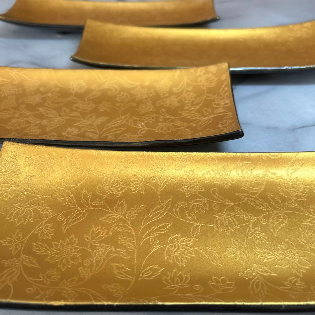 Ninja 29cmレクタングルトレー　ゴールド　長角皿 4枚　シック