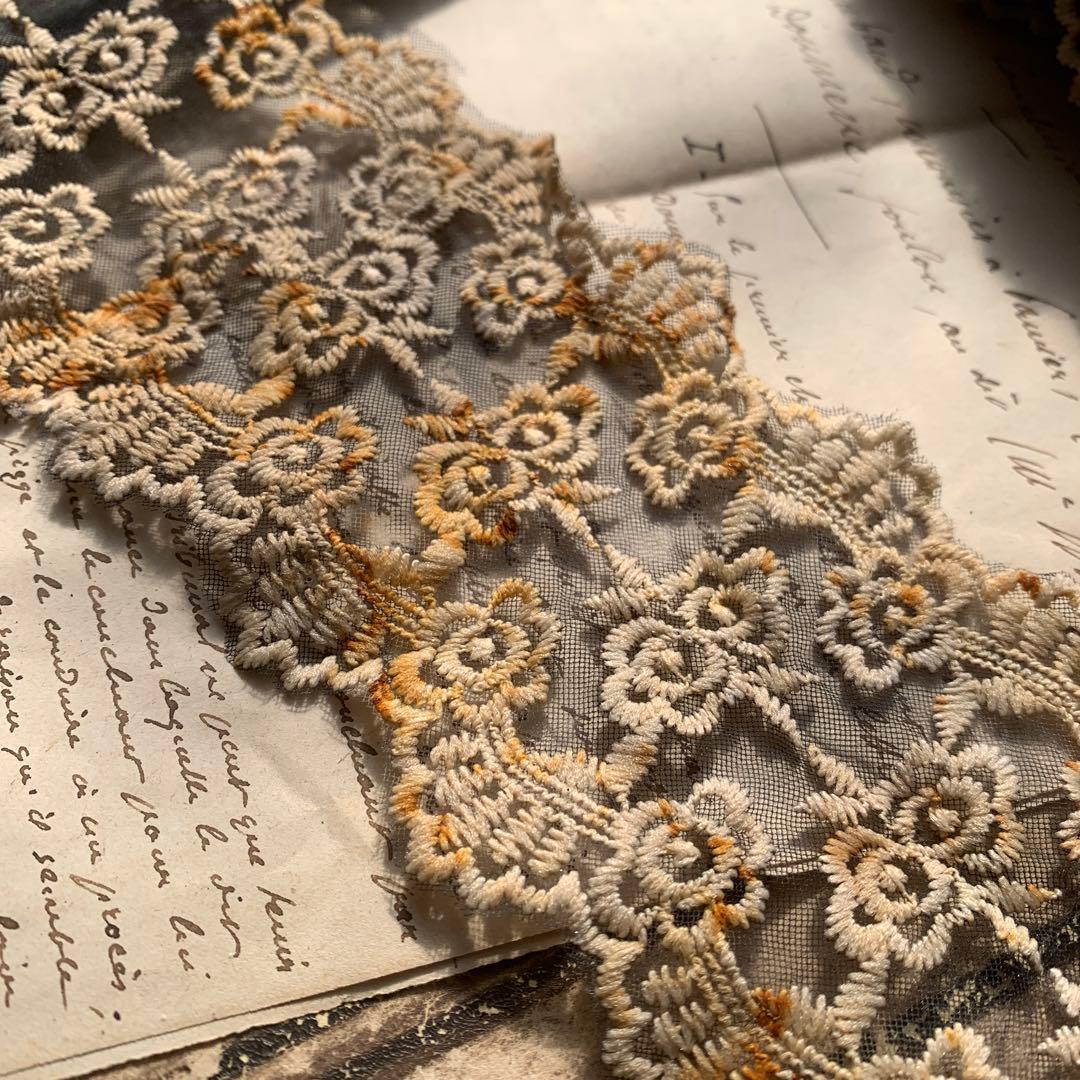 偶然の産物シリーズ☆錆染めチュールレース4④1メートル280