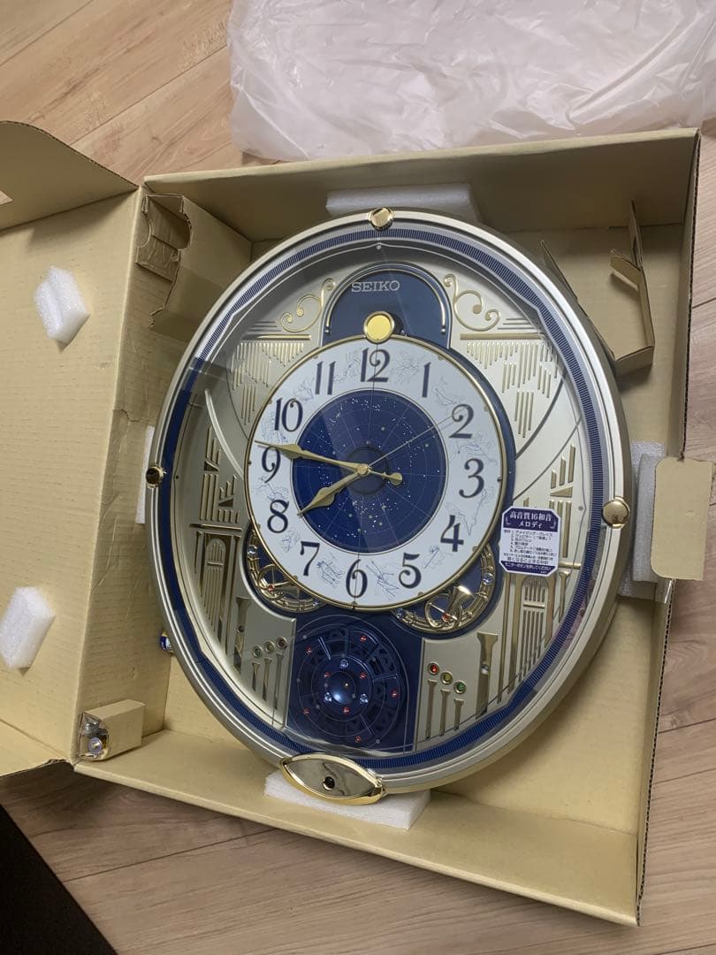 【新品未使用】セイコー掛時計 青メロディ音楽　星座　新品未使用　SEIKO