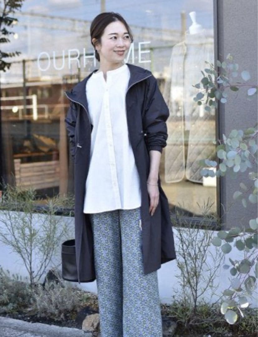 【美品】アワーホーム　撥水素材のダブルジップコート