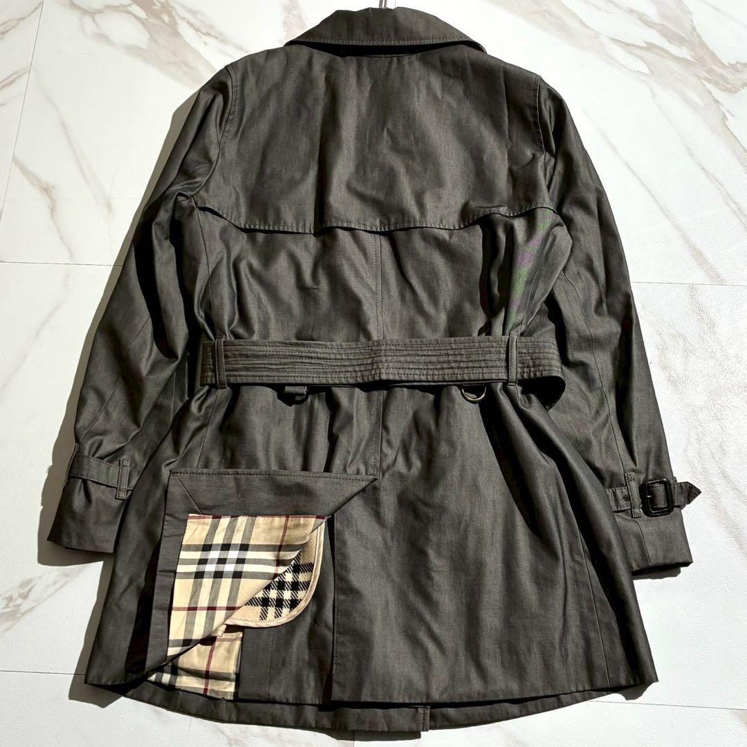 バーバリーロンドン トレンチコート ノバチェック ライナー Aライン グレー